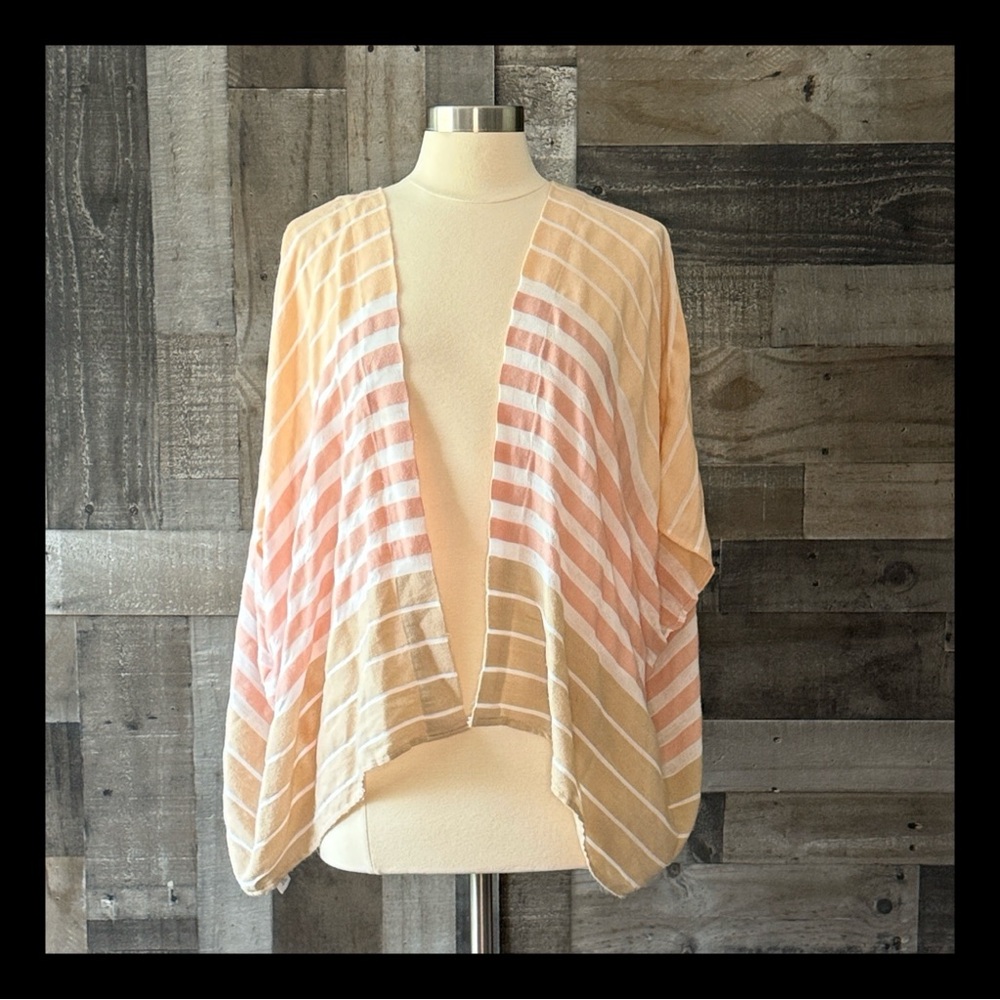 LOFT pastel ombré stripes wrap OS softgirl delicate coastal cowgirl feminine